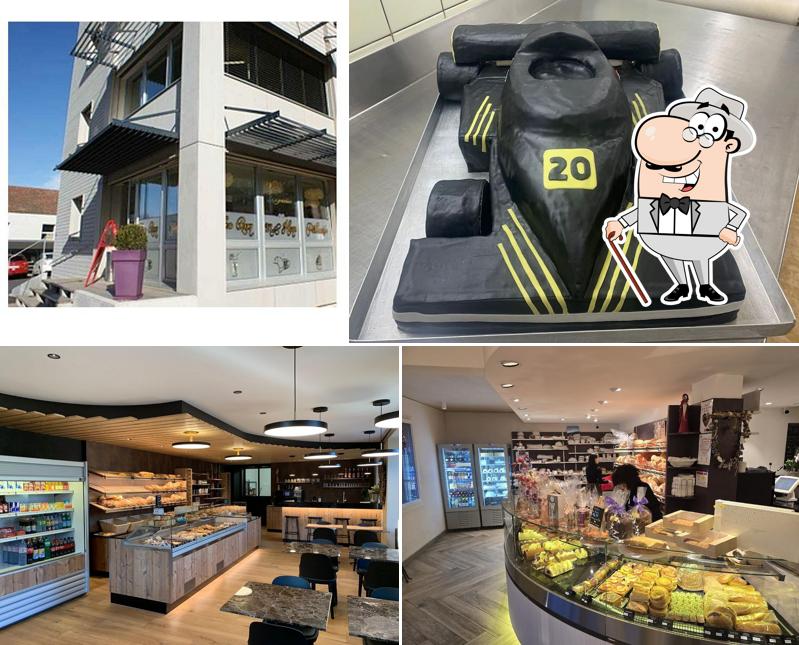 Questa è la foto che raffigura la esterno e interni di Boulangerie Patisserie Tea Room Bernhard succ Hans Marianne & Stéphane