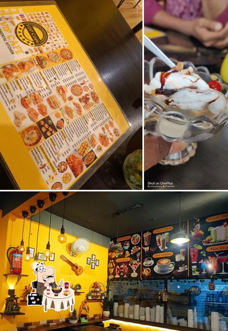 The image of food and interior at VIP Cafe