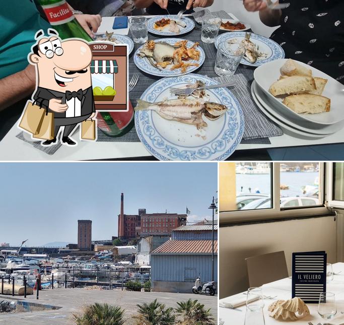 Questa è la immagine che presenta la esterno e cibo di Osteria Il Veliero