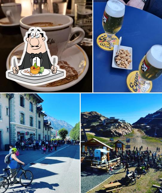 Questa è la foto che raffigura la cibo e esterno di Café Alpin