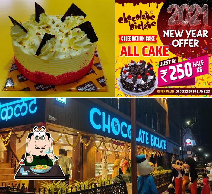 Meals at Chocolate biclate celebration cakes