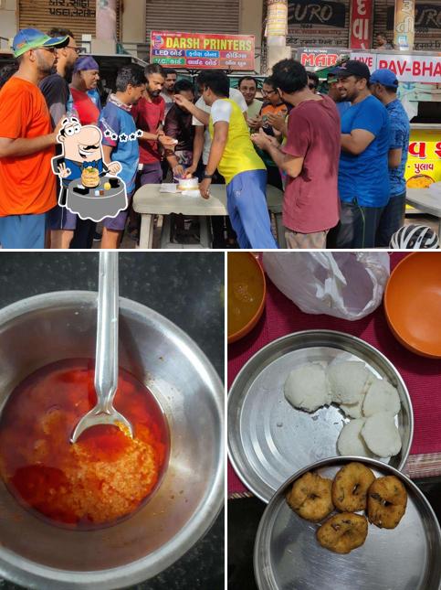 Creme brulee at Shreeji Idli Sambhar and pauv bhaji