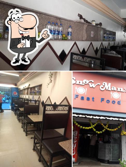 Take a seat at one of the tables at Snow Man's