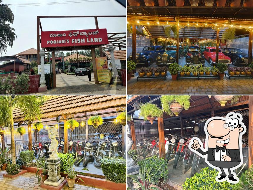 Enjoy the view at the outside area of Poojari's Fish Land