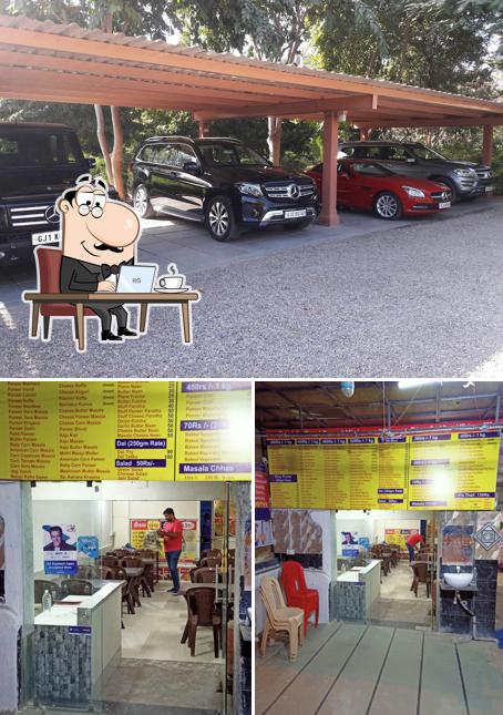 Check out the picture showing interior and exterior at Khana Khazana Bopal