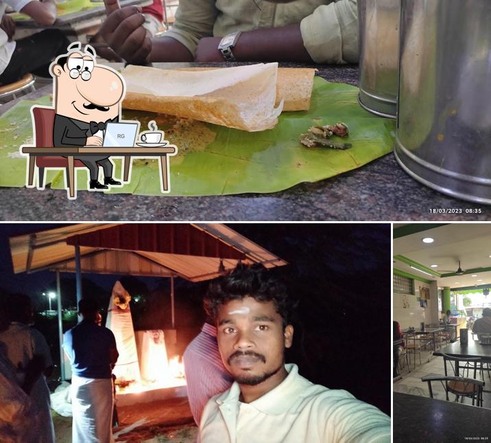 The interior of Hotel Saravana Bhavan