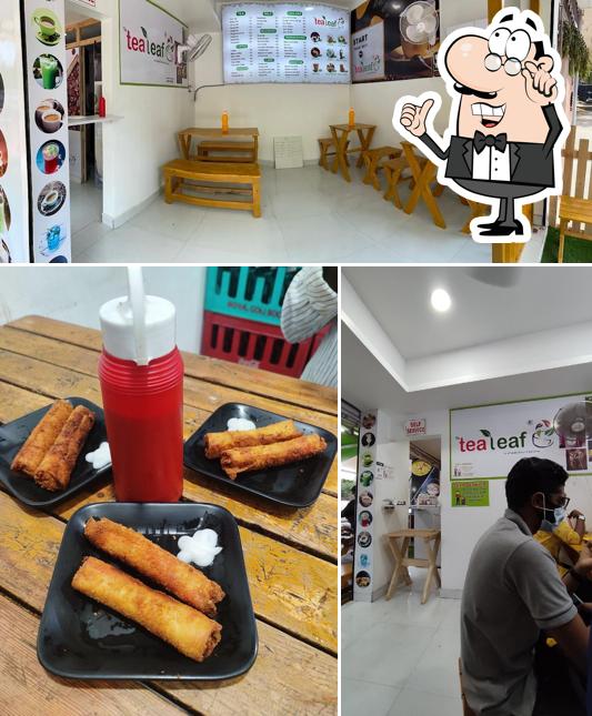 The restaurant's interior and food