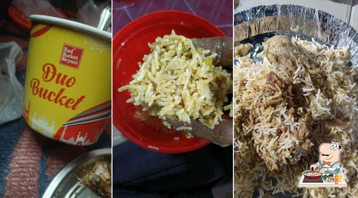 Fried rice at Red Bucket Biryani Kanuru