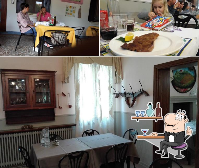 Gli interni di Trattoria alla Rosa