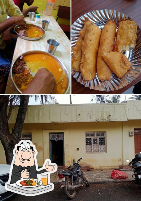 Check out the image depicting food and exterior at Nanjundeshwara Mess