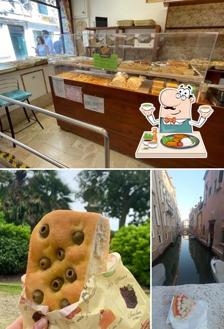 Tra le diverse cose da Pane Focacce Molin si possono trovare la cibo e interni