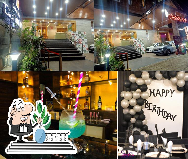 This is the picture depicting exterior and drink at The Bridge- Ultimate fine Dining Lounge