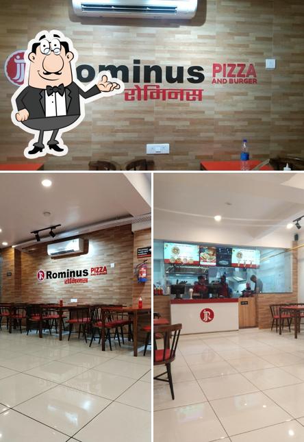 The photo of interior and beverage at Rominus Pizza and Burger