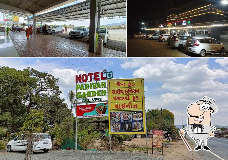 The outside part is an important feature of HOTEL PARIVAR GARDEN All VEG AND DELUXE ROOMS