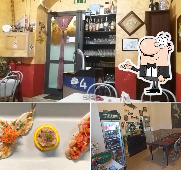 La interni e cibo del ristorante