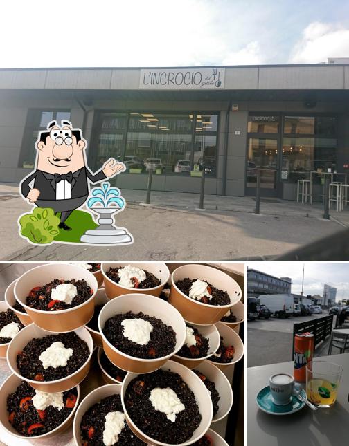 Tra le diverse cose da L'Incrocio del Gusto si possono trovare la esterno e cibo