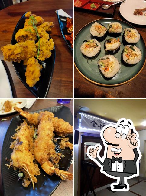 Take a seat at one of the tables at Sonamoo Restaurant