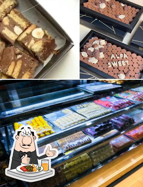 Among different things one can find food and interior at ALFA SWEETS