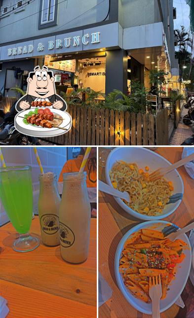 The picture of food and exterior at Bread & Brunch