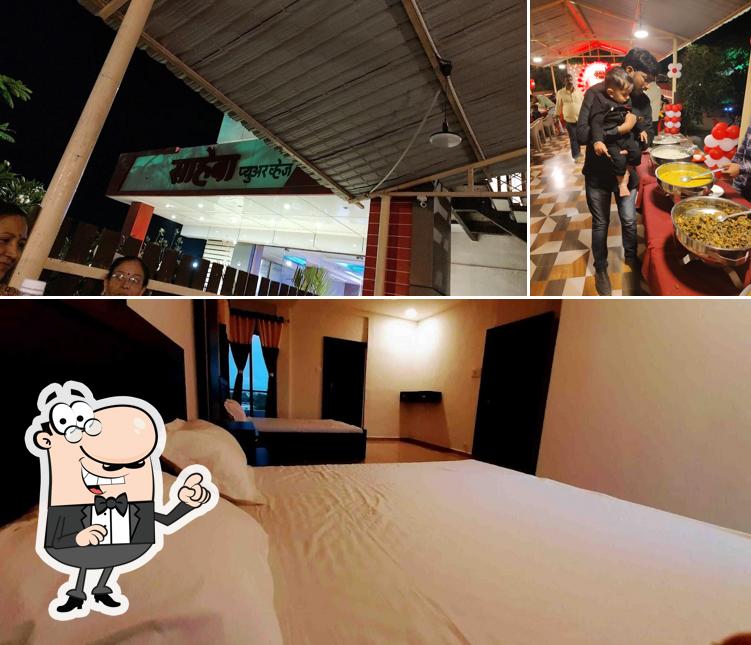 Take a look at the picture showing interior and food at Hotel Saheba Restaurant & Lodging