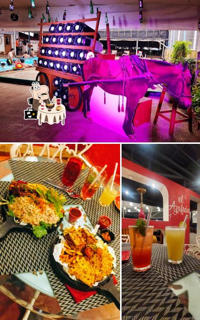 Take a look at the picture showing food and play area at Mostly Grills