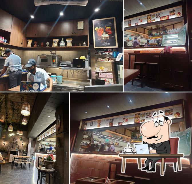 Take a seat at one of the tables at Brring Me Coffee