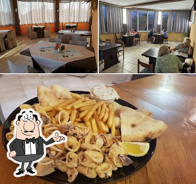 La interni e cibo del ristorante