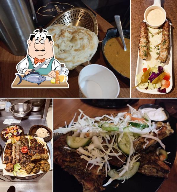 Grilled salmon at Qahwa Karicode