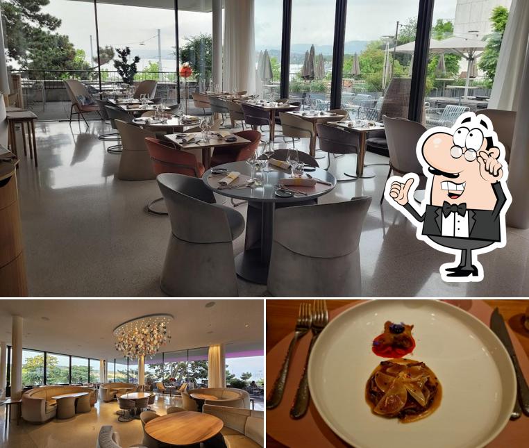 Questa è la immagine che presenta la interni e cibo di LUX Restaurant & Bar