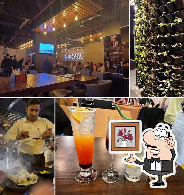 Take a seat at one of the tables at Pegasus Brew House