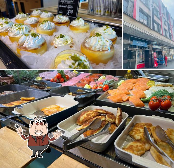 La immagine di cibo e esterno da Manora Restaurant Basel