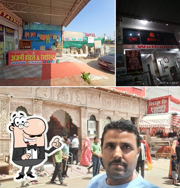 The exterior of Pooja hotel & Restaurant