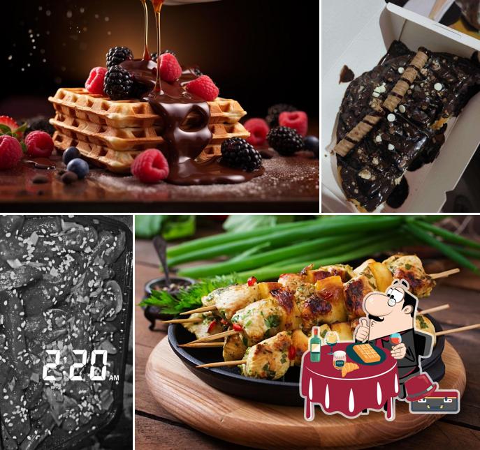 Waffles at Brass City cafe