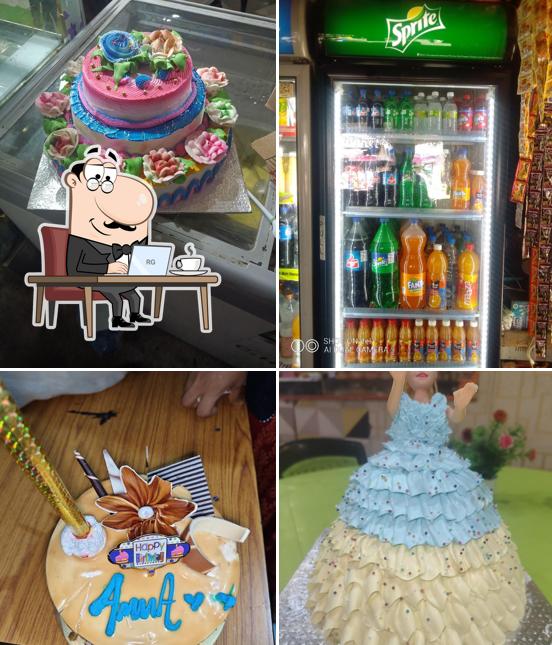 The interior of Santosh bakery and sweets and ice cream parlour dry fruits