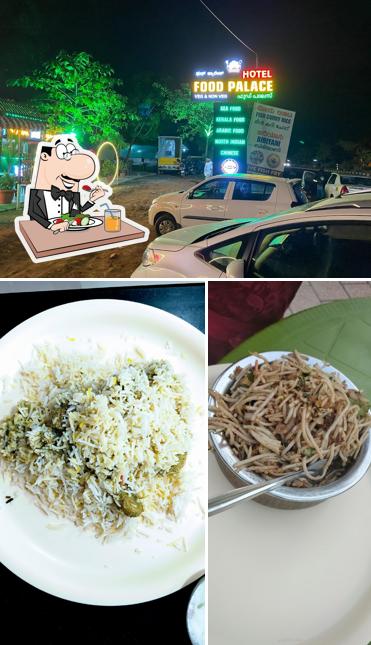 Among different things one can find food and exterior at Hotel Food Palace