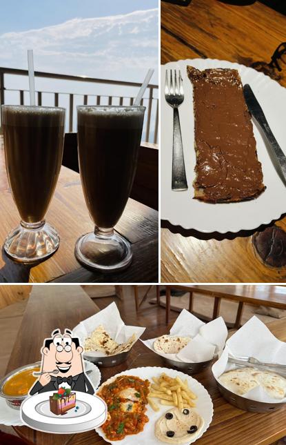 Chocolate cake at Evaans Cafe