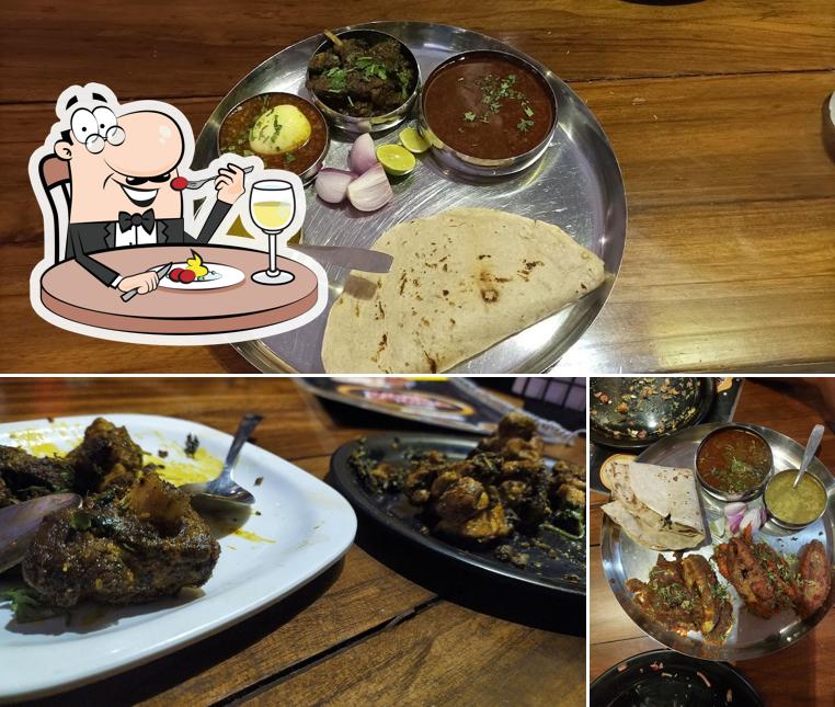 Food at Hotel Mutton Bhakri