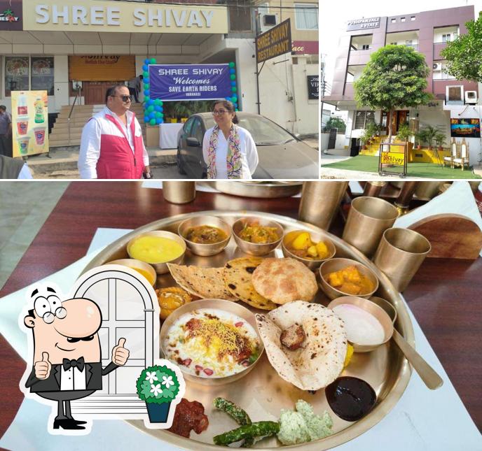 The image of Shree Shivay Thali Dining Varanasi’s exterior and food