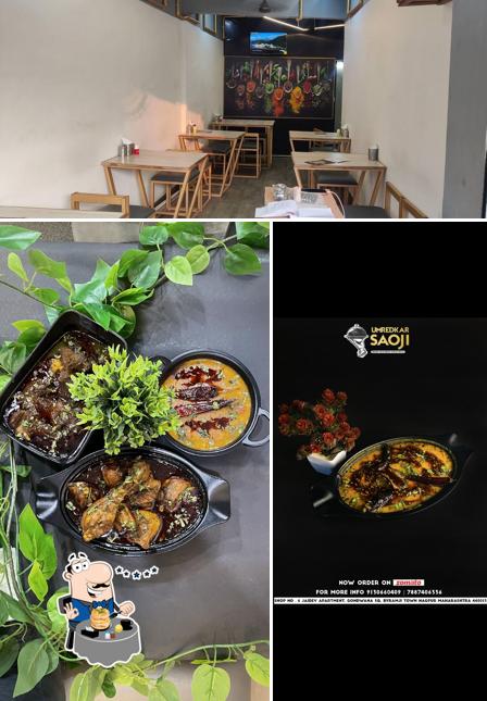 This is the photo displaying food and interior at Umredkar saoji restaurant