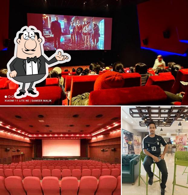 Take a seat at one of the tables at Skyee Cinemas