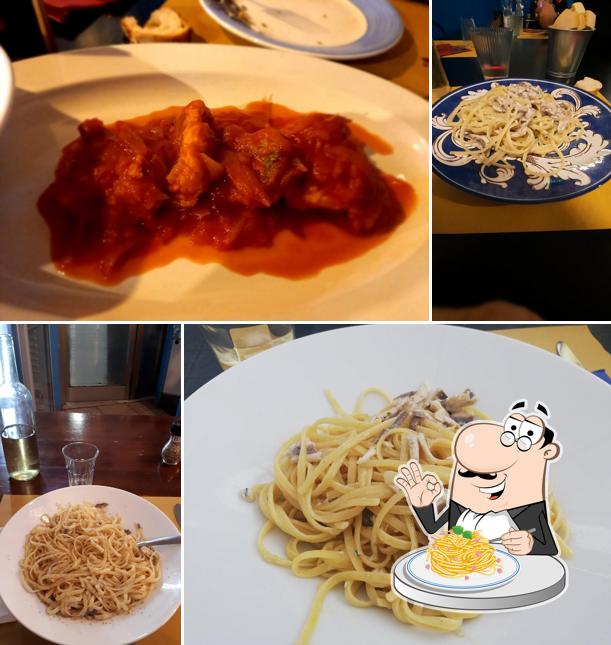 Spaghetti alla carbonara al Trattoria Armandino - Specialitá di pesce