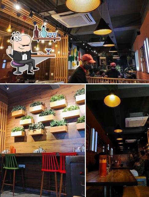 Take a seat at one of the tables at William John's Pizza