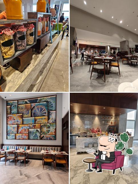 Take a seat at one of the tables at Turquoise - All day dining
