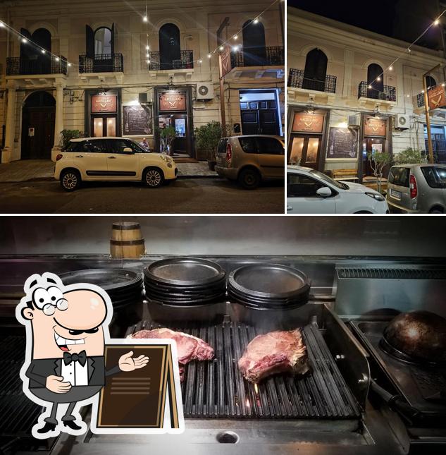 Dai un’occhiata alla immagine che presenta la esterno e cibo di La Cantina del Macellaio