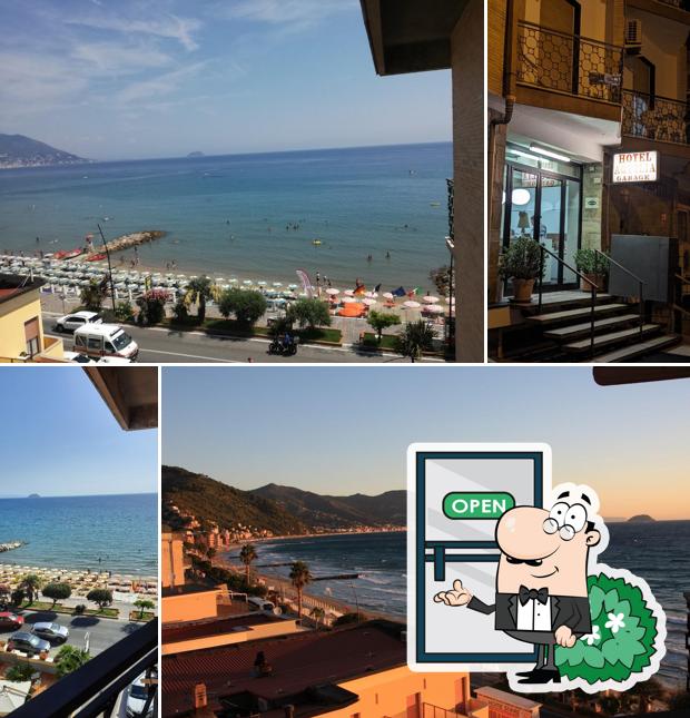 Puoi goderti l'aria fresca da seduto all'esterno di Hotel Aquilia