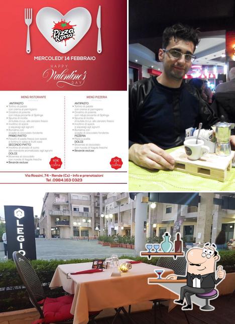 Gli interni di Pizza Rosso