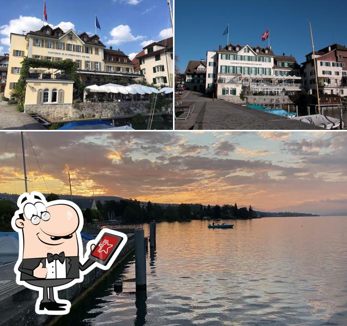 Goditi la vista dall'area esterna di Gasthof Hirschen am See