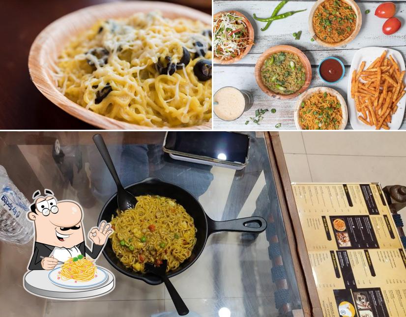 Spaghetti carbonara at Maggevala, Subhanpura