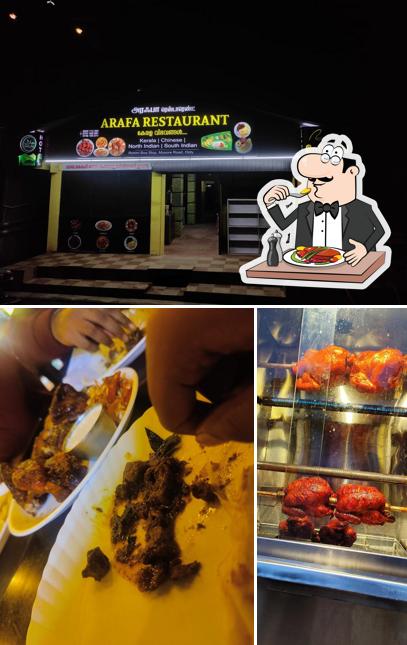 Take a look at the picture showing food and interior at Arafa Restaurant