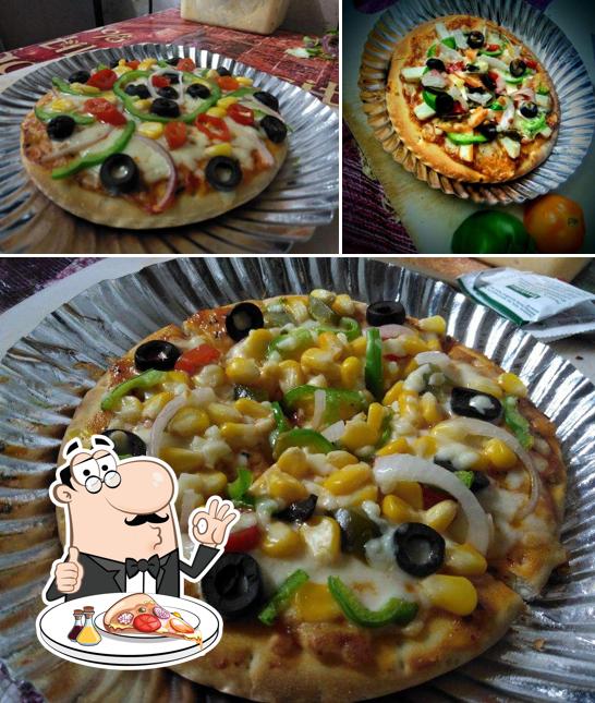 Order pizza at La's Eatery